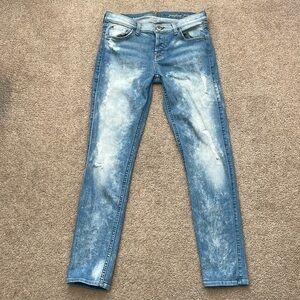 7 For All Mankind Josefina Skinny Boyfriend Bleached Jeans